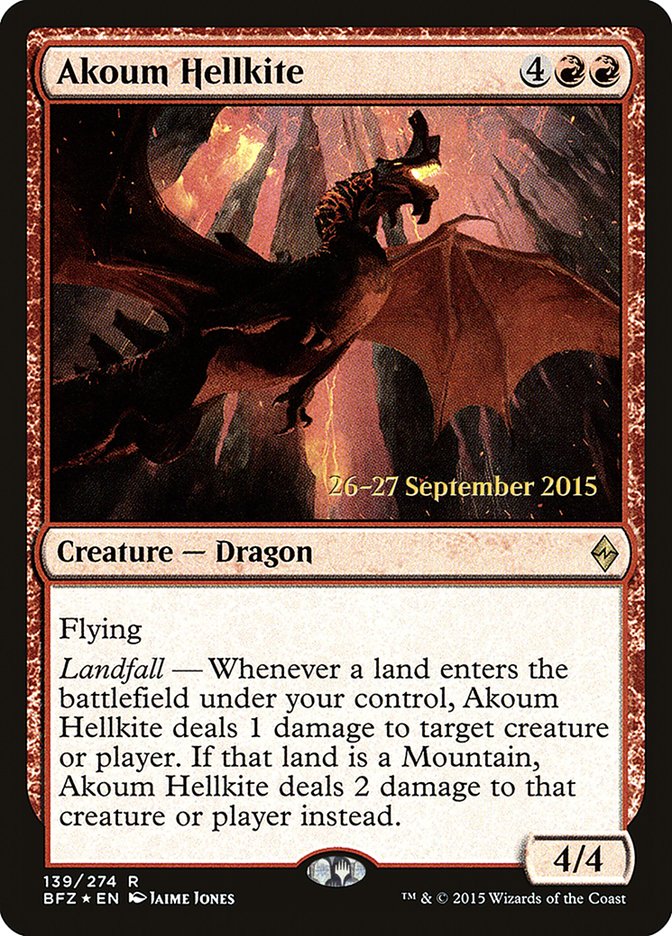 Akoum Hellkite  [Battle for Zendikar Prerelease Promos] | PLUS EV GAMES 