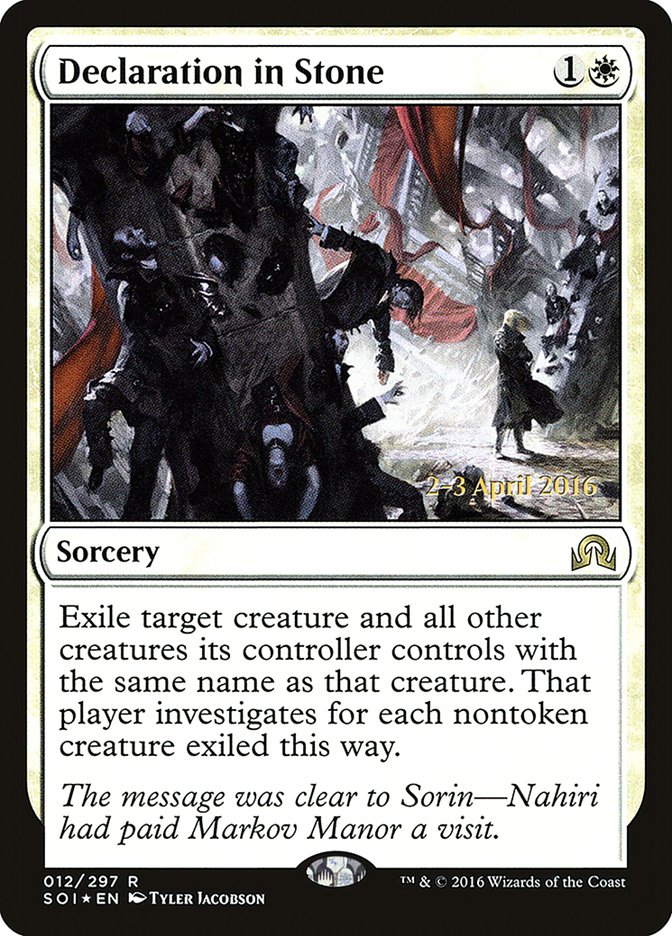 Declaration in Stone [Shadows over Innistrad Prerelease Promos] | PLUS EV GAMES 