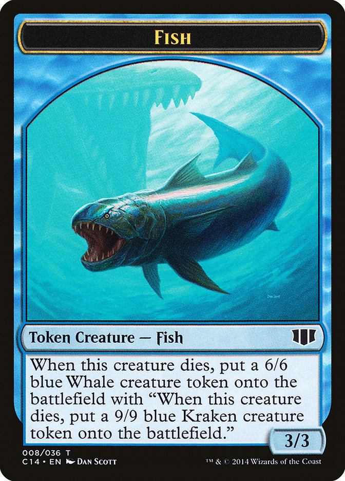 Fish // Zombie (011/036) Double-sided Token [Commander 2014 Tokens] | PLUS EV GAMES 