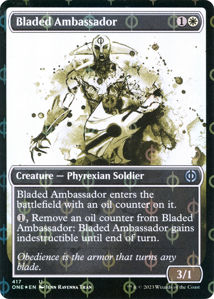 Bladed Ambassador (Showcase Ichor Step-and-Compleat Foil) [Phyrexia: All Will Be One] | PLUS EV GAMES 