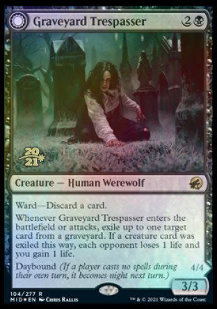 Graveyard Trespasser // Graveyard Glutton [Innistrad: Midnight Hunt Prerelease Promos] | PLUS EV GAMES 