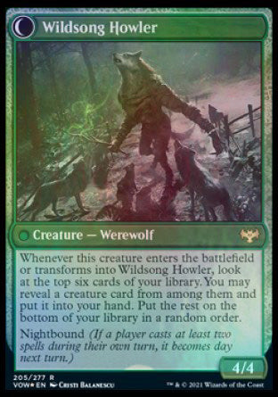 Howlpack Piper // Wildsong Howler [Innistrad: Crimson Vow Prerelease Promos] | PLUS EV GAMES 