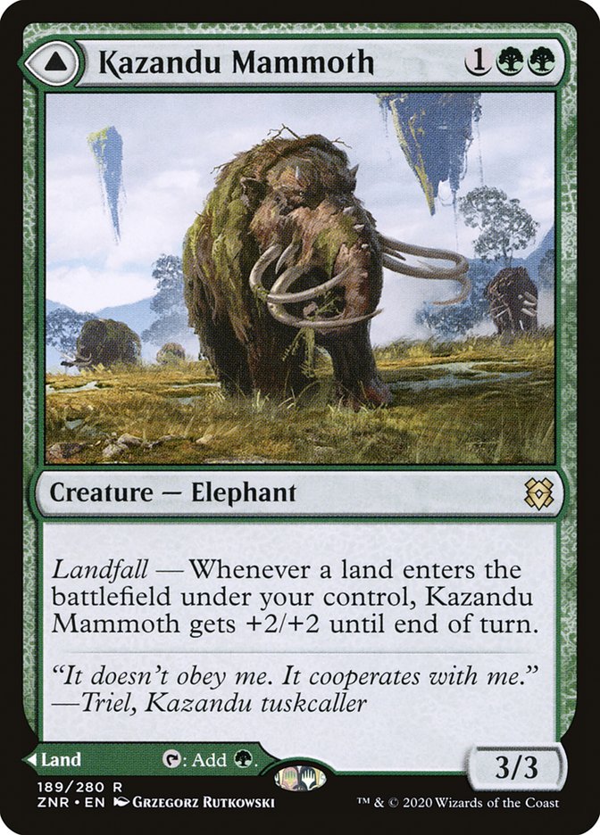 Kazandu Mammoth // Kazandu Valley [Zendikar Rising] | PLUS EV GAMES 