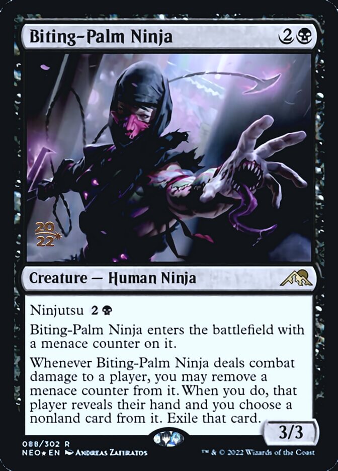 Biting-Palm Ninja [Kamigawa: Neon Dynasty Prerelease Promos] | PLUS EV GAMES 