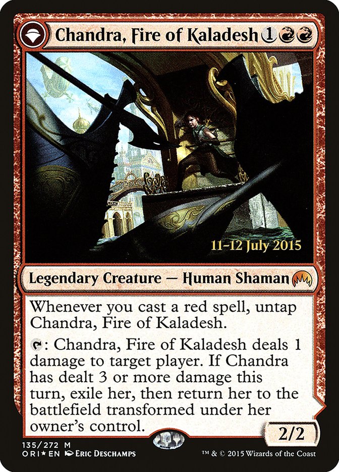 Chandra, Fire of Kaladesh // Chandra, Roaring Flame [Magic Origins Prerelease Promos] | PLUS EV GAMES 