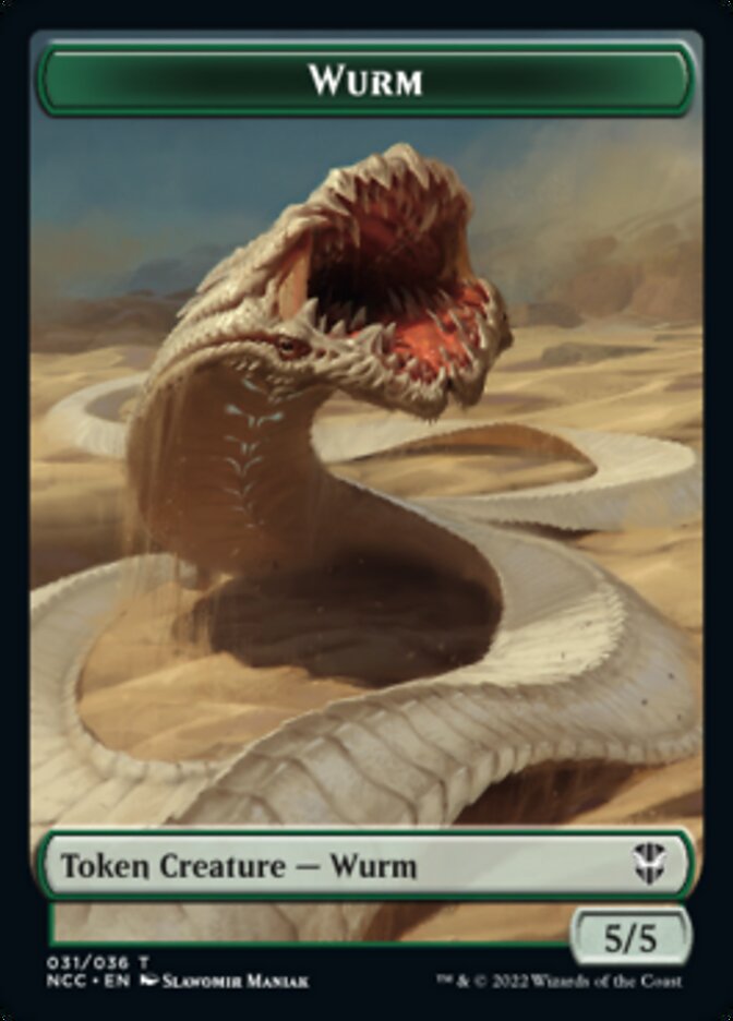 Elf Warrior // Wurm Double-sided Token [Streets of New Capenna Commander Tokens] | PLUS EV GAMES 