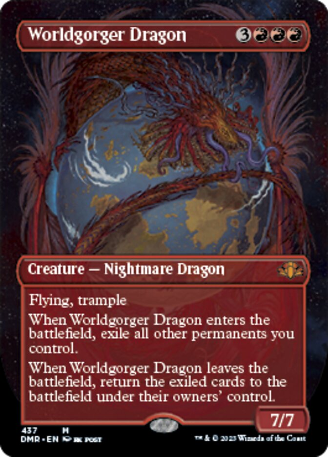 Worldgorger Dragon (Borderless Alternate Art) [Dominaria Remastered] | PLUS EV GAMES 