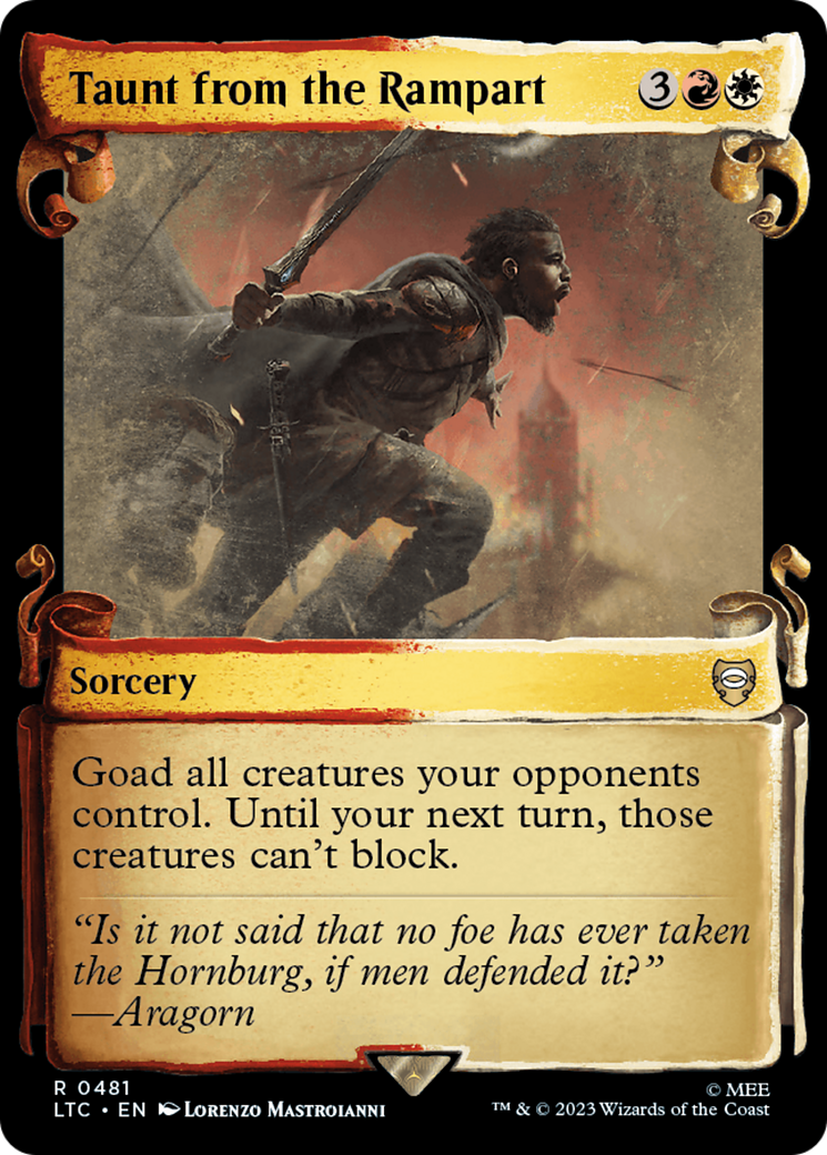 Taunt from the Rampart [The Lord of the Rings: Tales of Middle-Earth Commander Showcase Scrolls] | PLUS EV GAMES 