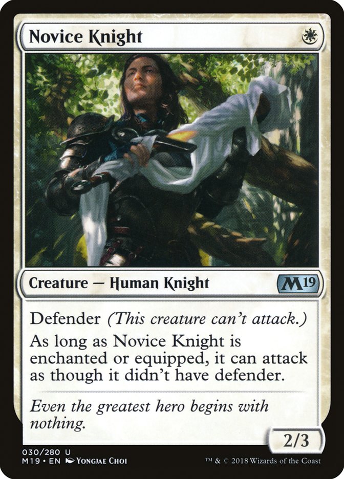 Novice Knight [Core Set 2019] | PLUS EV GAMES 