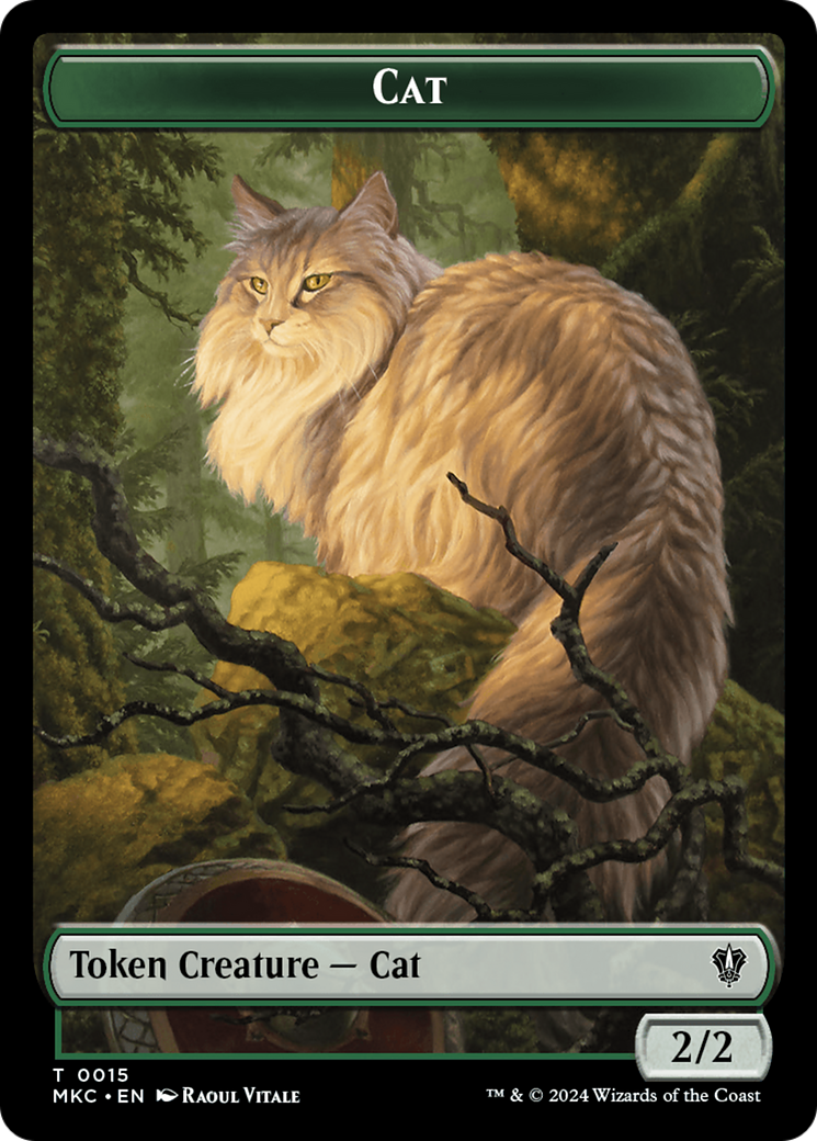 Drake // Cat Double-Sided Token [Murders at Karlov Manor Commander Tokens] | PLUS EV GAMES 