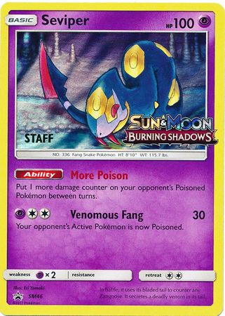 Seviper (SM46) (Staff Prerelease Promo) [Sun & Moon: Black Star Promos] | PLUS EV GAMES 