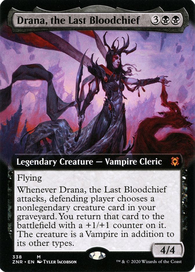 Drana, the Last Bloodchief (Extended) [Zendikar Rising Extended Art] | PLUS EV GAMES 