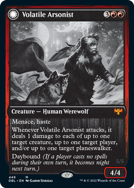 Volatile Arsonist // Dire-Strain Anarchist [Innistrad: Double Feature] | PLUS EV GAMES 