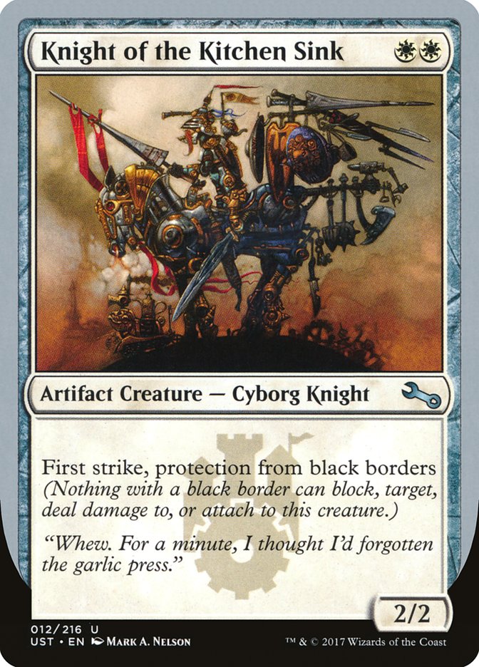 Knight of the Kitchen Sink ("protection from black border") [Unstable] | PLUS EV GAMES 