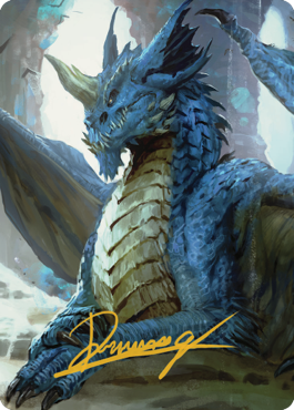 Young Blue Dragon Art Card (Gold-Stamped Signature) [Commander Legends: Battle for Baldur's Gate Art Series] | PLUS EV GAMES 