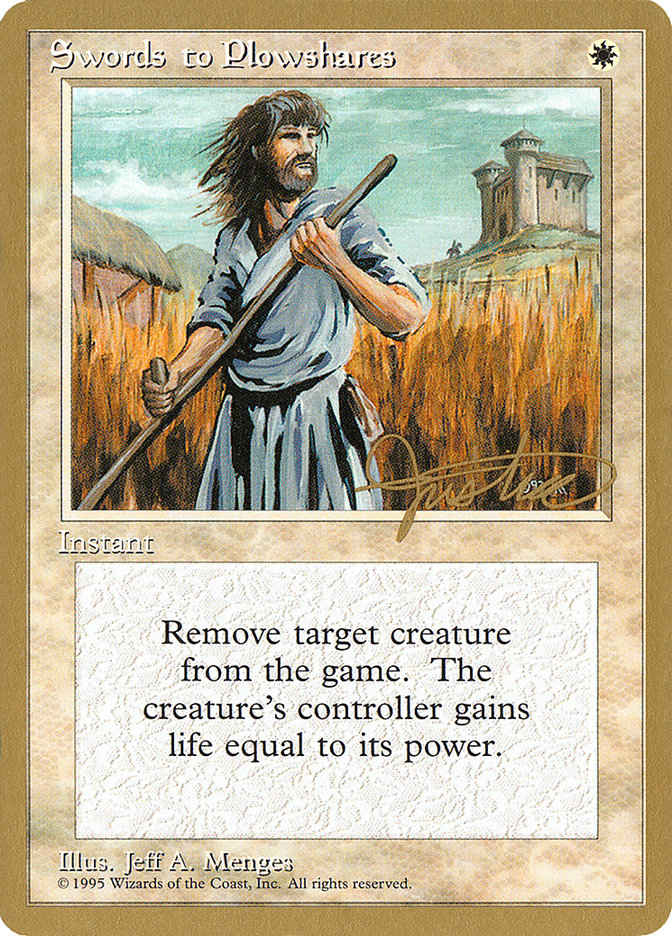 Swords to Plowshares (Mark Justice) [Pro Tour Collector Set] | PLUS EV GAMES 