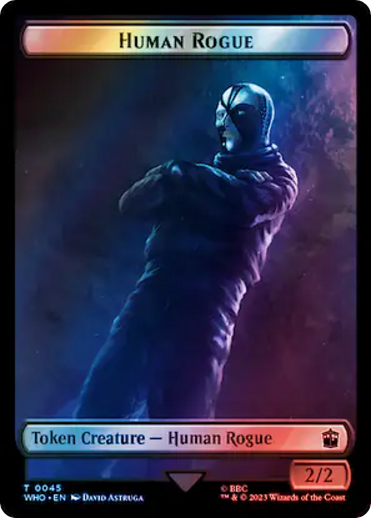 Human Rogue // Dinosaur Double-Sided Token (Surge Foil) [Doctor Who Tokens] | PLUS EV GAMES 