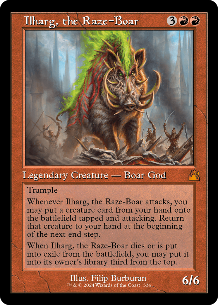 Ilharg, the Raze-Boar (Retro Frame) [Ravnica Remastered] | PLUS EV GAMES 