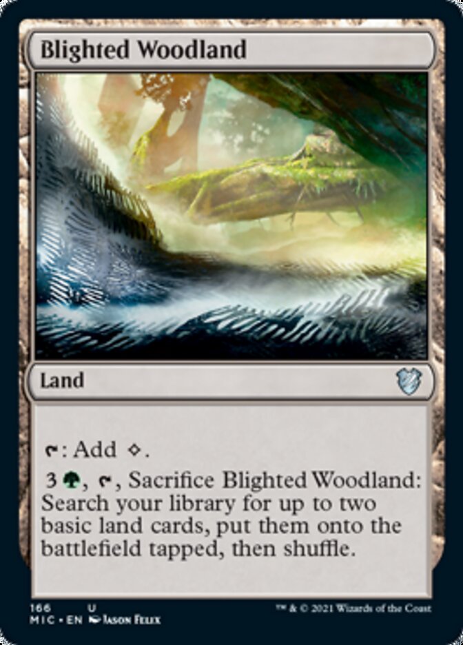 Blighted Woodland [Innistrad: Midnight Hunt Commander] | PLUS EV GAMES 