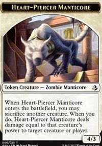 Heart-Piercer Manticore // Warrior Token [Amonkhet Tokens] | PLUS EV GAMES 