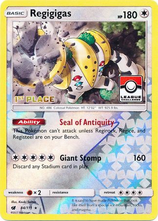 Regigigas (84/111) (League Promo 1st Place) [Sun & Moon: Crimson Invasion] | PLUS EV GAMES 