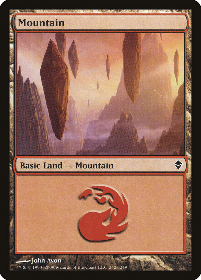 Mountain (242a) [Zendikar] | PLUS EV GAMES 