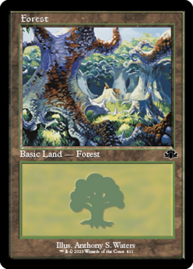 Forest (411) (Retro) [Dominaria Remastered] | PLUS EV GAMES 