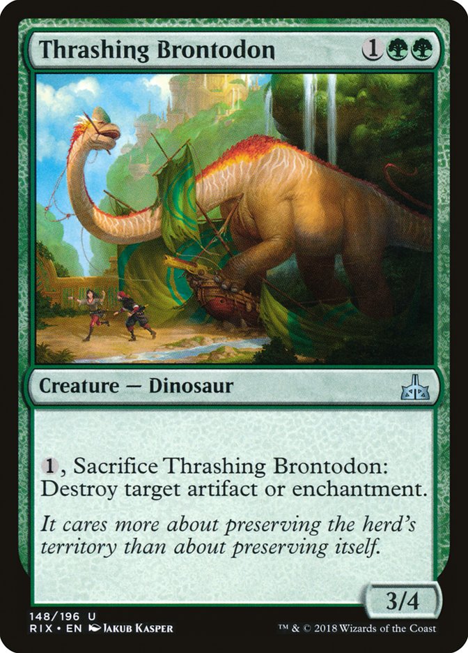 Thrashing Brontodon [Rivals of Ixalan] | PLUS EV GAMES 