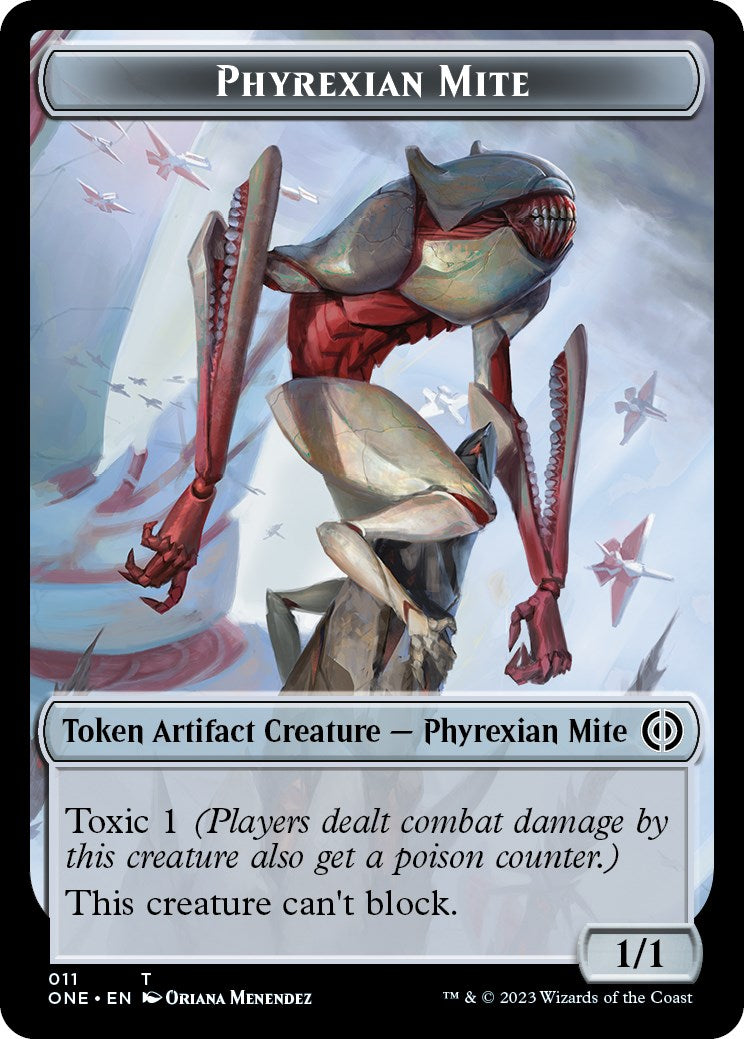 Phyrexian Mite // Phyrexian Insect Double-Sided Token [Phyrexia: All Will Be One Commander Tokens] | PLUS EV GAMES 