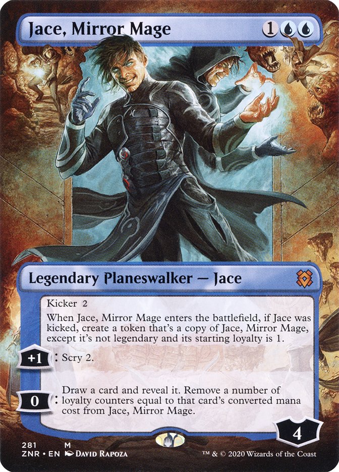 Jace, Mirror Mage (Borderless) [Zendikar Rising Extended Art] | PLUS EV GAMES 