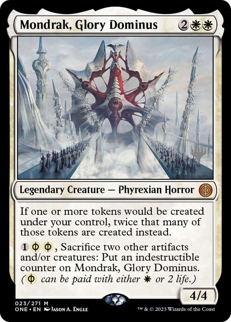 Mondrak, Glory Dominus (Promo Pack) [Phyrexia: All Will Be One Promos] | PLUS EV GAMES 