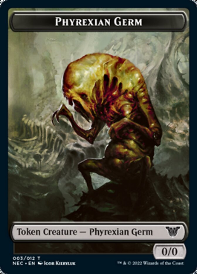Phyrexian Germ // Spirit (002) Double-sided Token [Kamigawa: Neon Dynasty Commander Tokens] | PLUS EV GAMES 