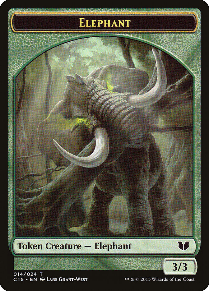 Elephant // Saproling Double-Sided Token [Commander 2015 Tokens] | PLUS EV GAMES 