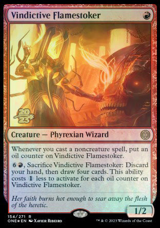 Vindictive Flamestoker [Phyrexia: All Will Be One Prerelease Promos] | PLUS EV GAMES 