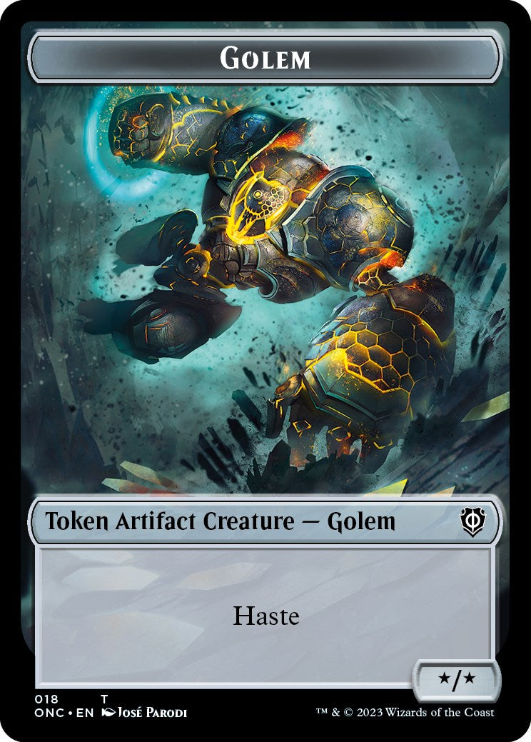 The Monarch // Golem Double-Sided Token [Phyrexia: All Will Be One Commander Tokens] | PLUS EV GAMES 