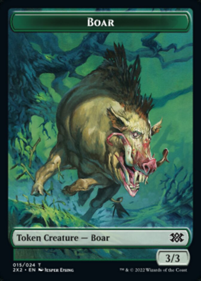 Boar // Monk Double-sided Token [Double Masters 2022 Tokens] | PLUS EV GAMES 
