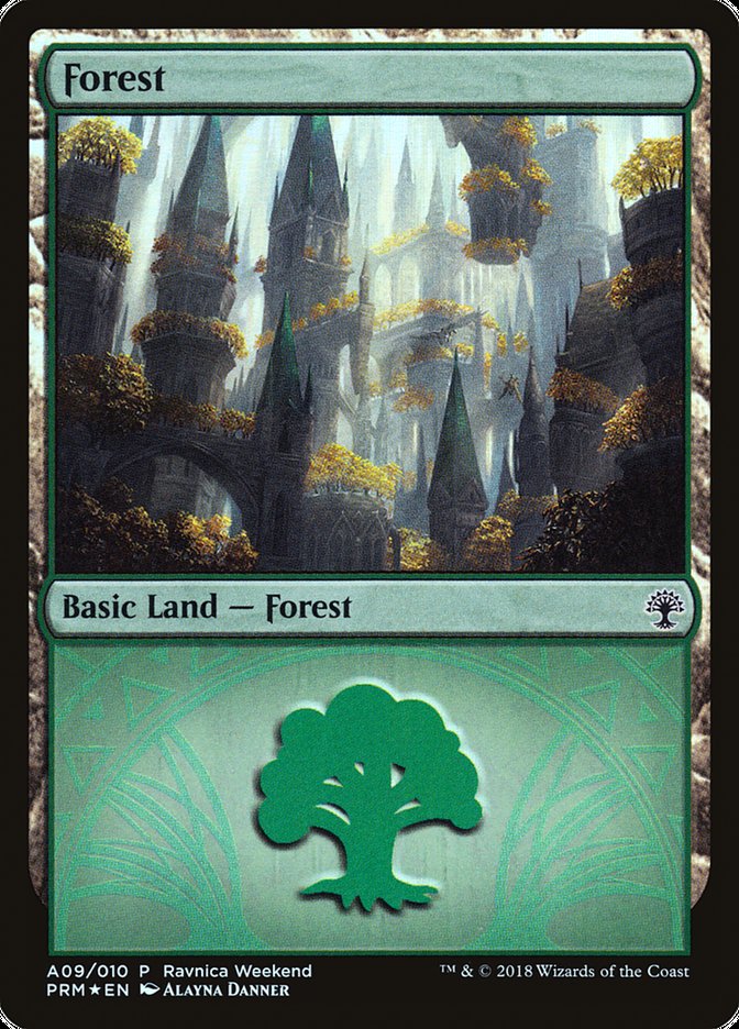 Forest (A09) [Guilds of Ravnica Ravnica Weekend] | PLUS EV GAMES 