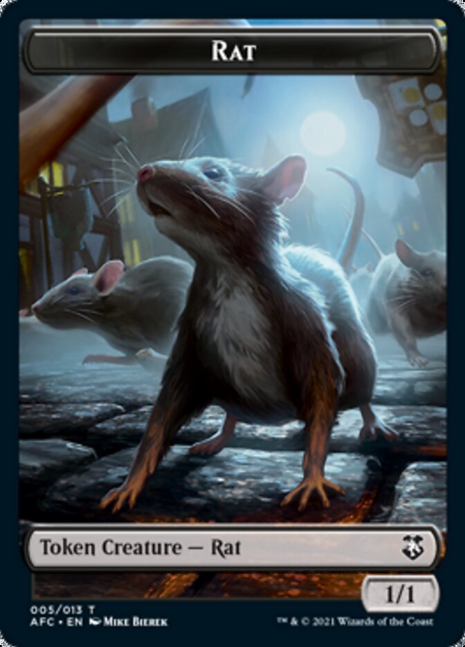 Rat // Zombie Double-sided Token [Dungeons & Dragons: Adventures in the Forgotten Realms Commander Tokens] | PLUS EV GAMES 