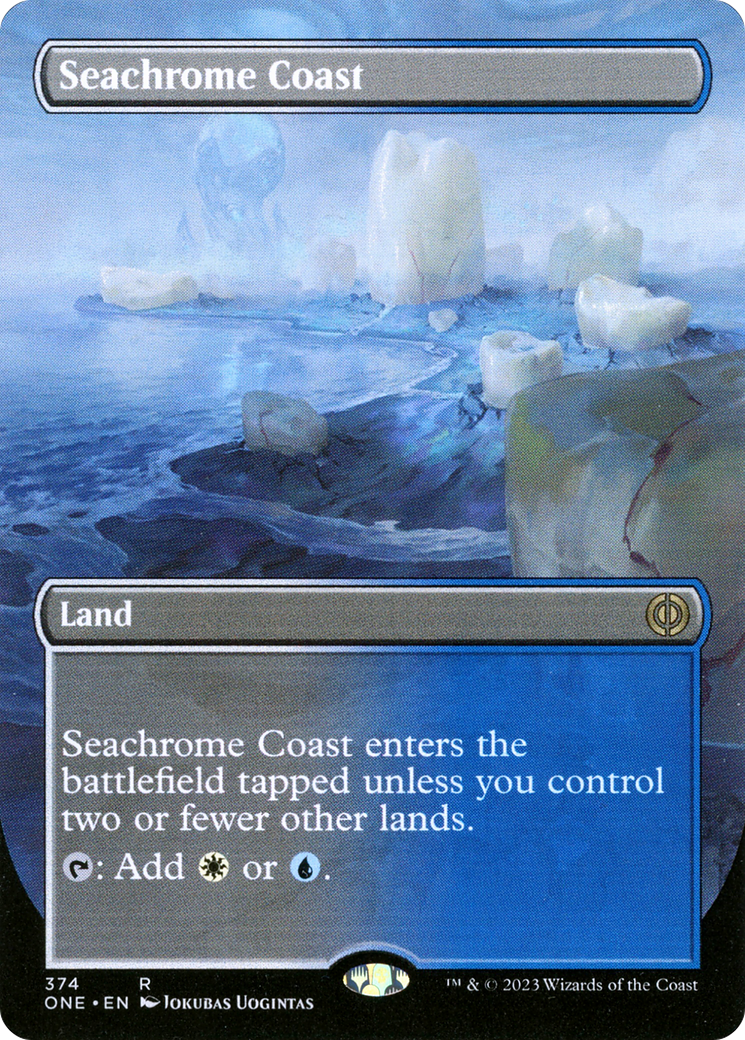 Seachrome Coast (Borderless Alternate Art) [Phyrexia: All Will Be One] | PLUS EV GAMES 