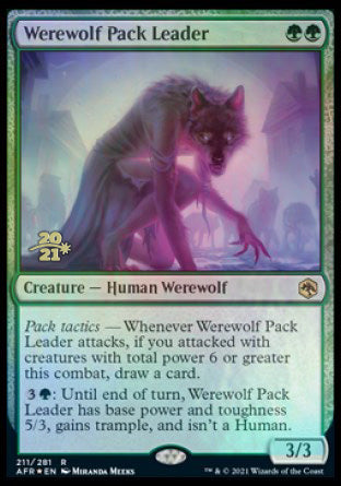 Werewolf Pack Leader [Dungeons & Dragons: Adventures in the Forgotten Realms Prerelease Promos] | PLUS EV GAMES 