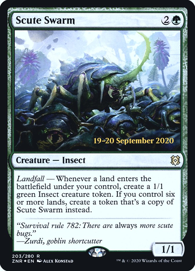 Scute Swarm  [Zendikar Rising Prerelease Promos] | PLUS EV GAMES 