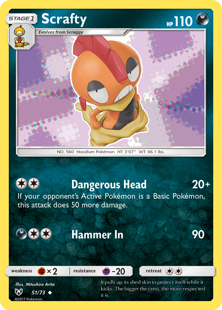 Scrafty (51/73) [Sun & Moon: Shining Legends] | PLUS EV GAMES 