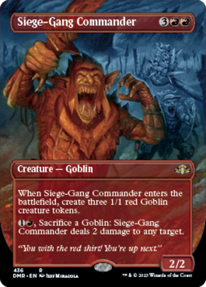 Siege-Gang Commander (Borderless Alternate Art) [Dominaria Remastered] | PLUS EV GAMES 