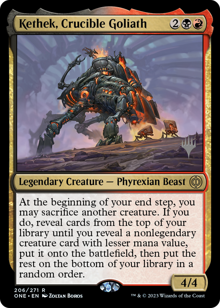 Kethek, Crucible Goliath (Promo Pack) [Phyrexia: All Will Be One Promos] | PLUS EV GAMES 