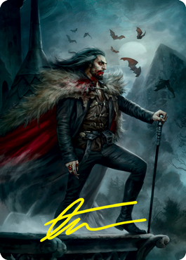 Dracula, Blood Immortal Art Card (Gold-Stamped Signature) [Innistrad: Crimson Vow Art Series] | PLUS EV GAMES 