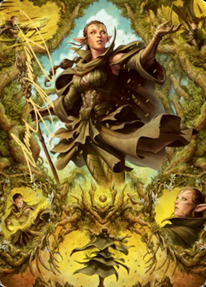 Nissa of Shadowed Boughs 2 Art Card (Gold-Stamped Signature) [Zendikar Rising Art Series] | PLUS EV GAMES 