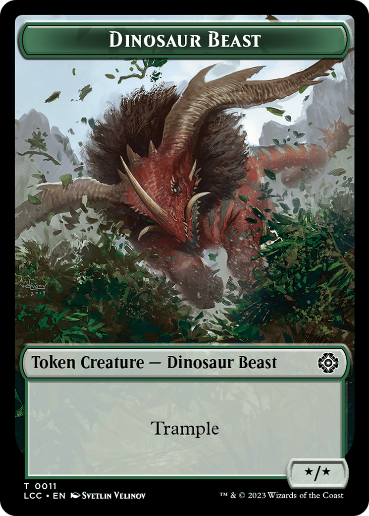 Dinosaur Beast // Dinosaur Double-Sided Token [The Lost Caverns of Ixalan Commander Tokens] | PLUS EV GAMES 