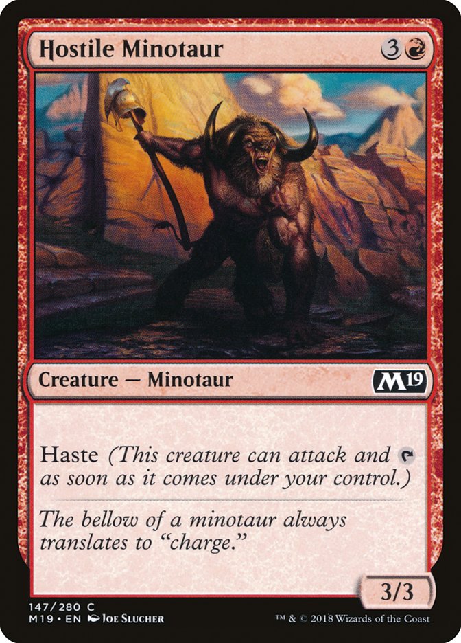 Hostile Minotaur [Core Set 2019] | PLUS EV GAMES 