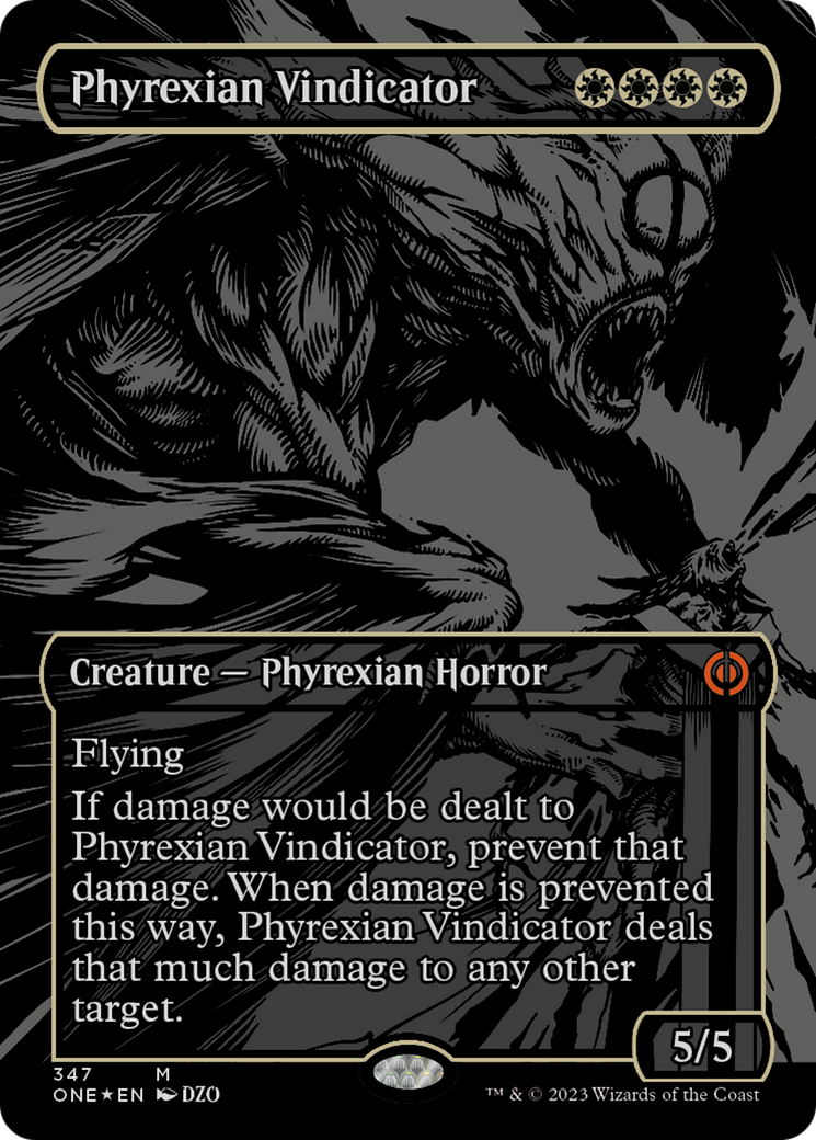 Phyrexian Vindicator (Oil Slick Raised Foil) [Phyrexia: All Will Be One] | PLUS EV GAMES 
