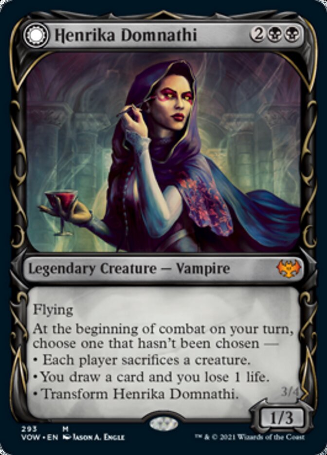 Henrika Domnathi // Henrika, Infernal Seer (Showcase Fang Frame) [Innistrad: Crimson Vow] | PLUS EV GAMES 